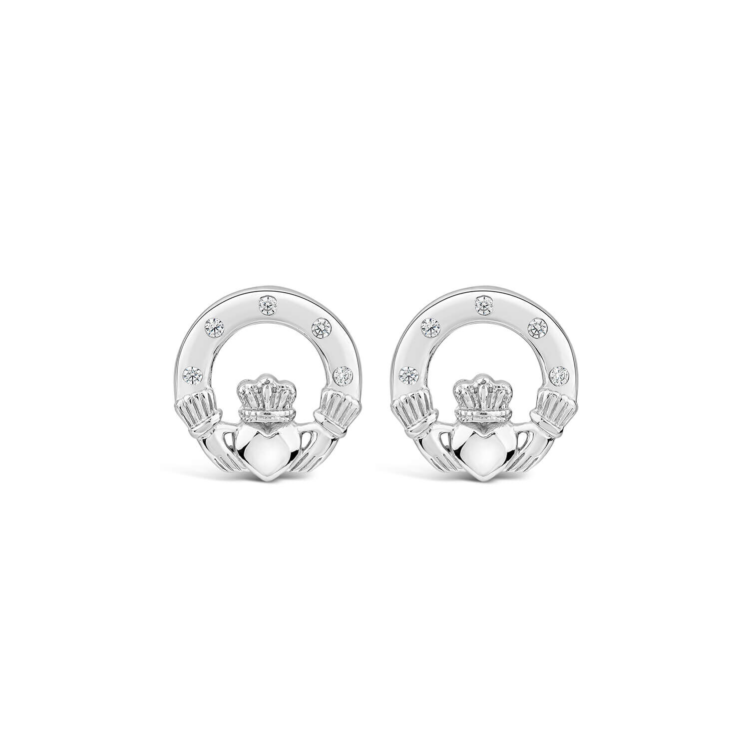 Silver claddagh earrings shop