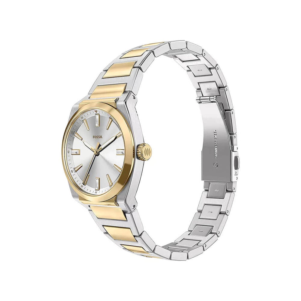 Fossil Everett 27mm Silver Dial Two Tone Steel Bracelet Watch