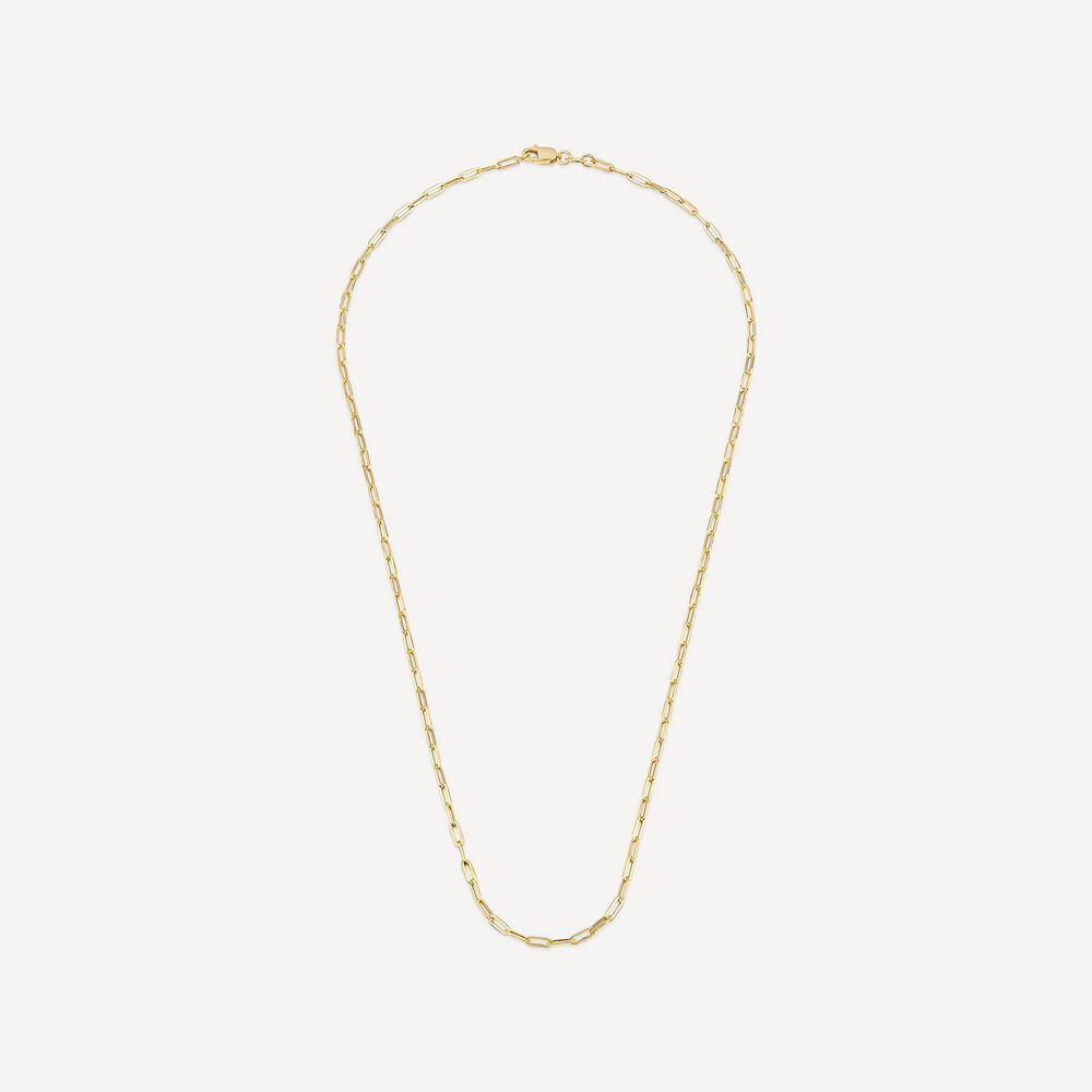 9ct Yellow Gold Small Paperlink Chain Necklet image number 2