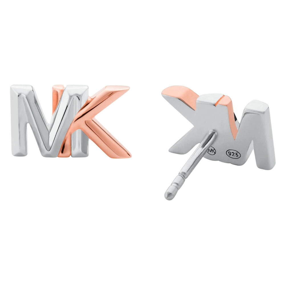 Michael Kors Rose Gold and Sterling Silver Plated Stud Earrings