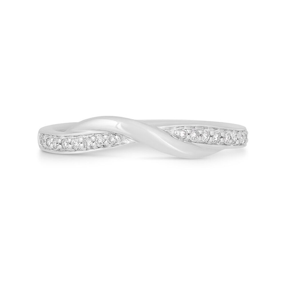 9ct White Gold 0.11ct Diamond 1.42mm Wedding Ring image number 1