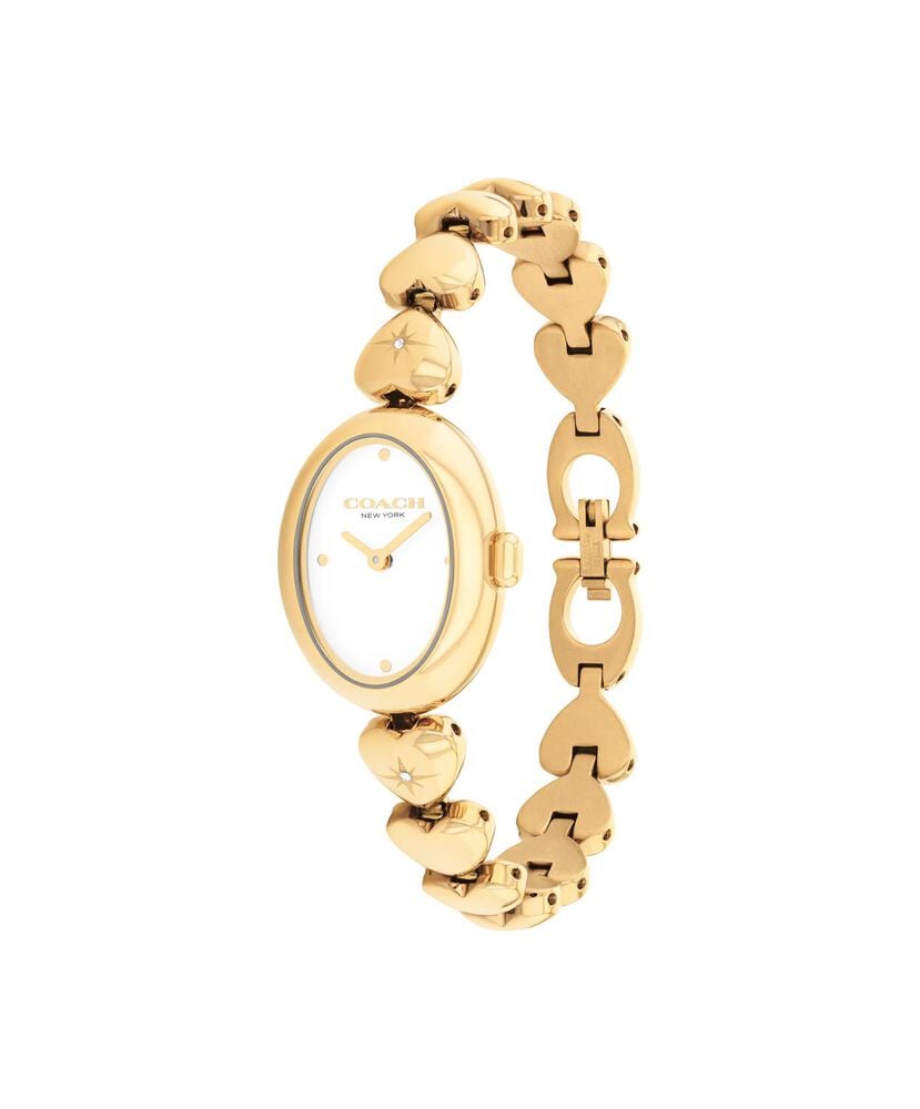 Coach Sammy 22.5mm White Dial Gold Tone Steel Bracelet Watch