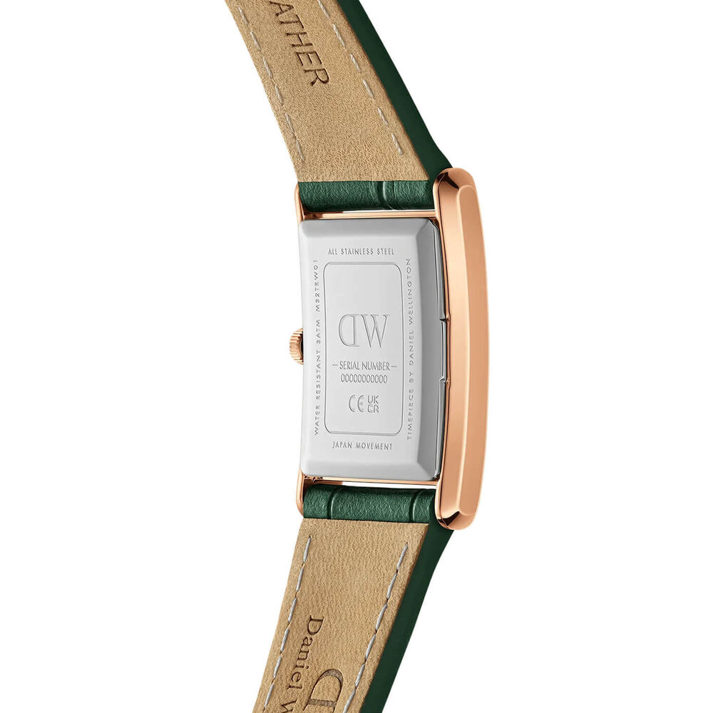 Daniel Wellington Bound 32x22mm Emerald Dial Green Crocodile Leather Strap Watch image number 2