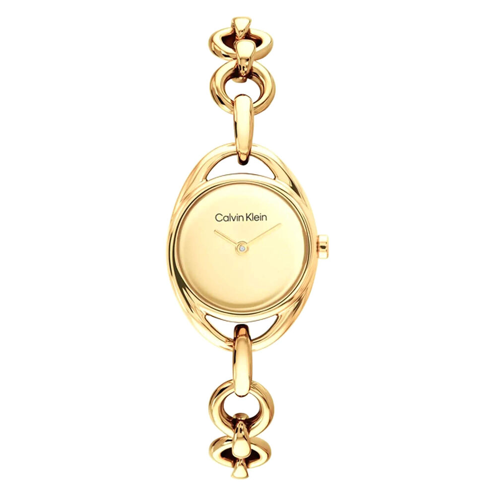 Calvin Klein Pure 21mm Gold Tone Dial Gold Tone Stainless Steel Bracelet Watch