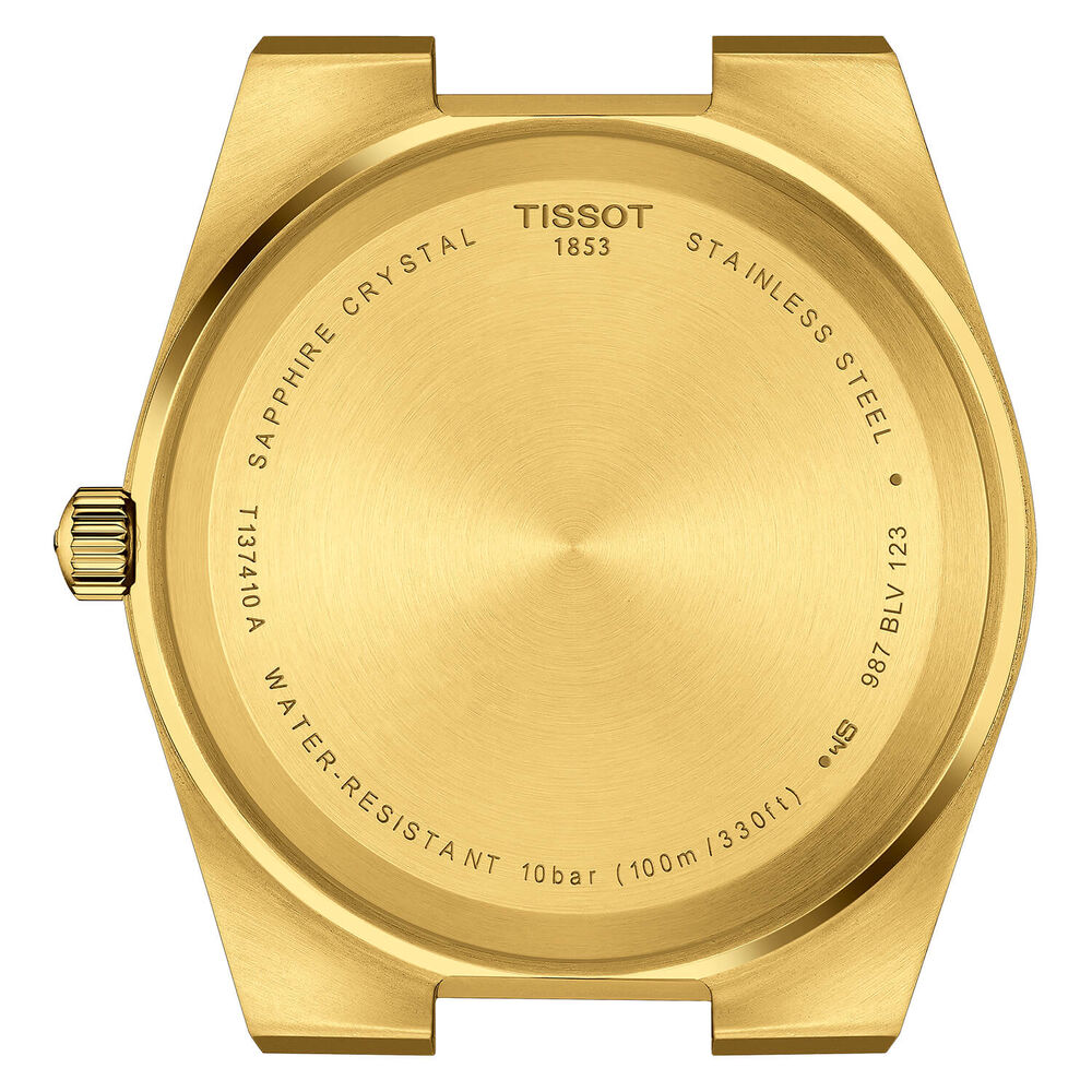 Tissot PRX 205 40mm Quartz Yellow Dial Yellow Gold PVD Case Bracelet Watch image number 1