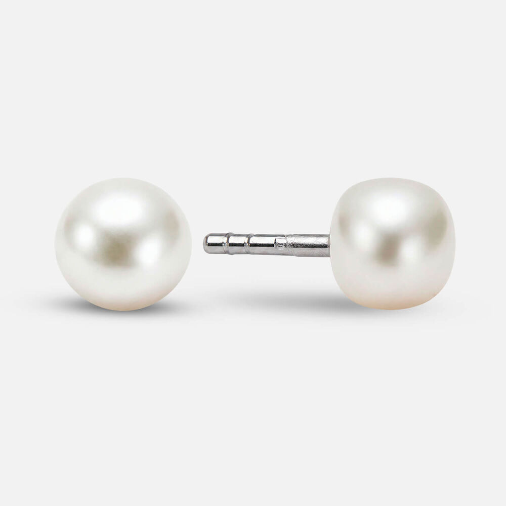 Sterling Silver 6mm Pearl Stud Earrings