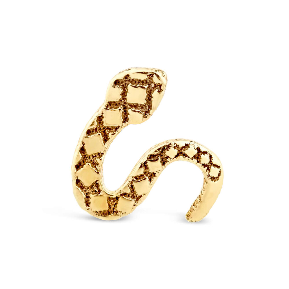 9ct Yellow Gold Snake Motif Single Stud Earring image number 0