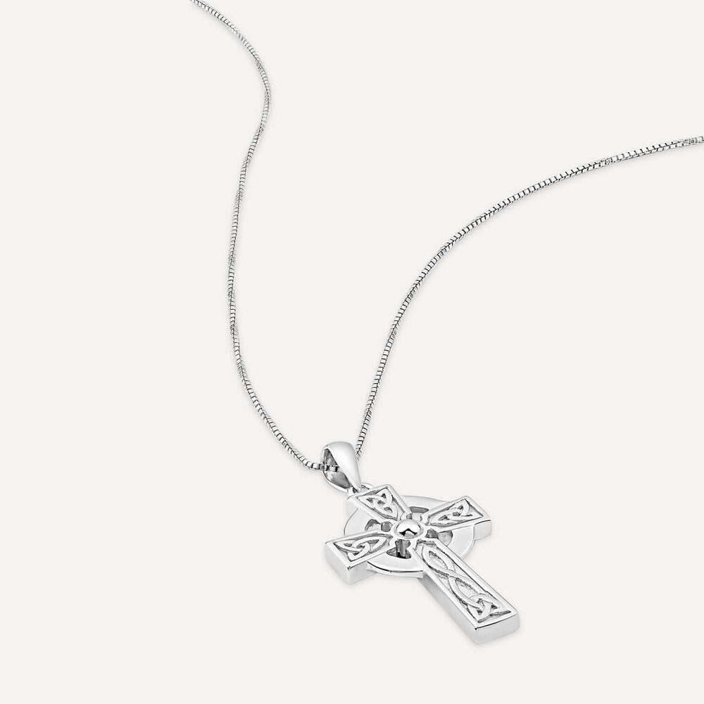 Silver Connemara Marble Cross Pendant image number 4