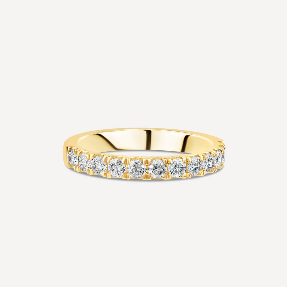 9ct Yellow Gold 2.5mm Split Claw 0.45ct Diamond Wedding Ring image number 2