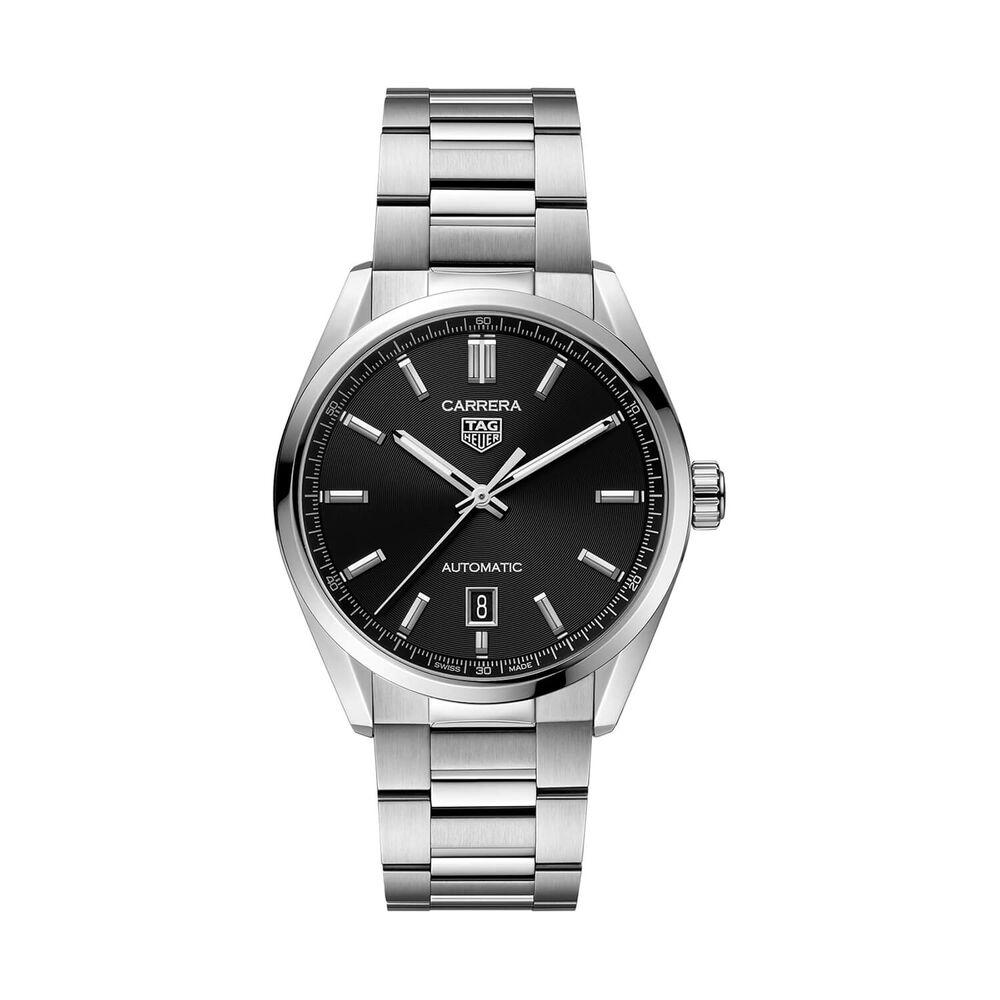 Pre-Owned TAG Heuer Carrera Date 39mm Black Dial Stainless Steel Bracelet Watch image number 0