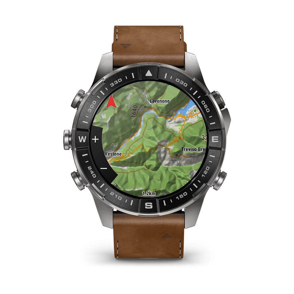 Garmin MARQ Adventurer (Gen 3) 47mm Grade 5 Titanium Case Brown Italian Leather Watch