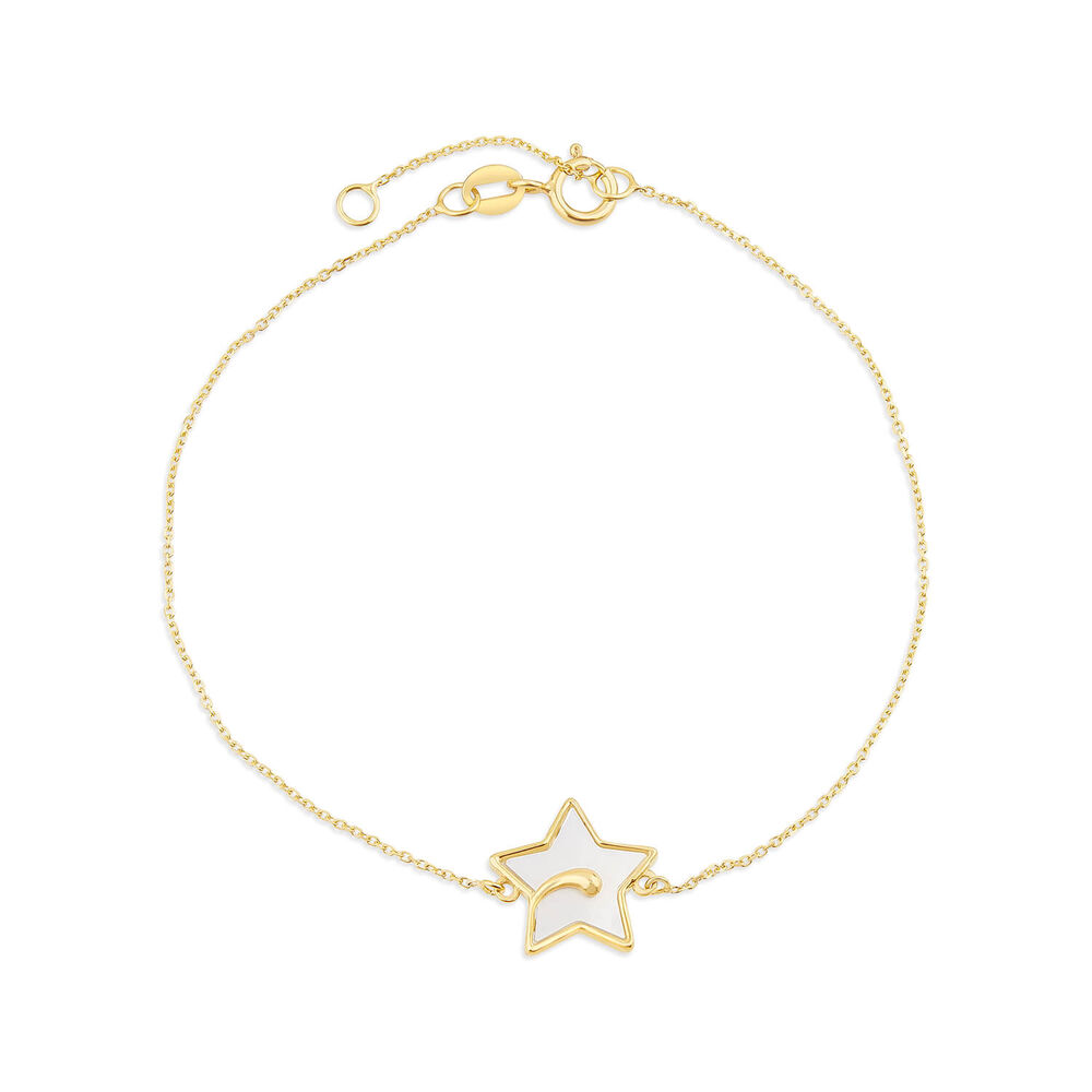 9ct Yellow Gold Mother of Pearl Star Bracelet image number 0