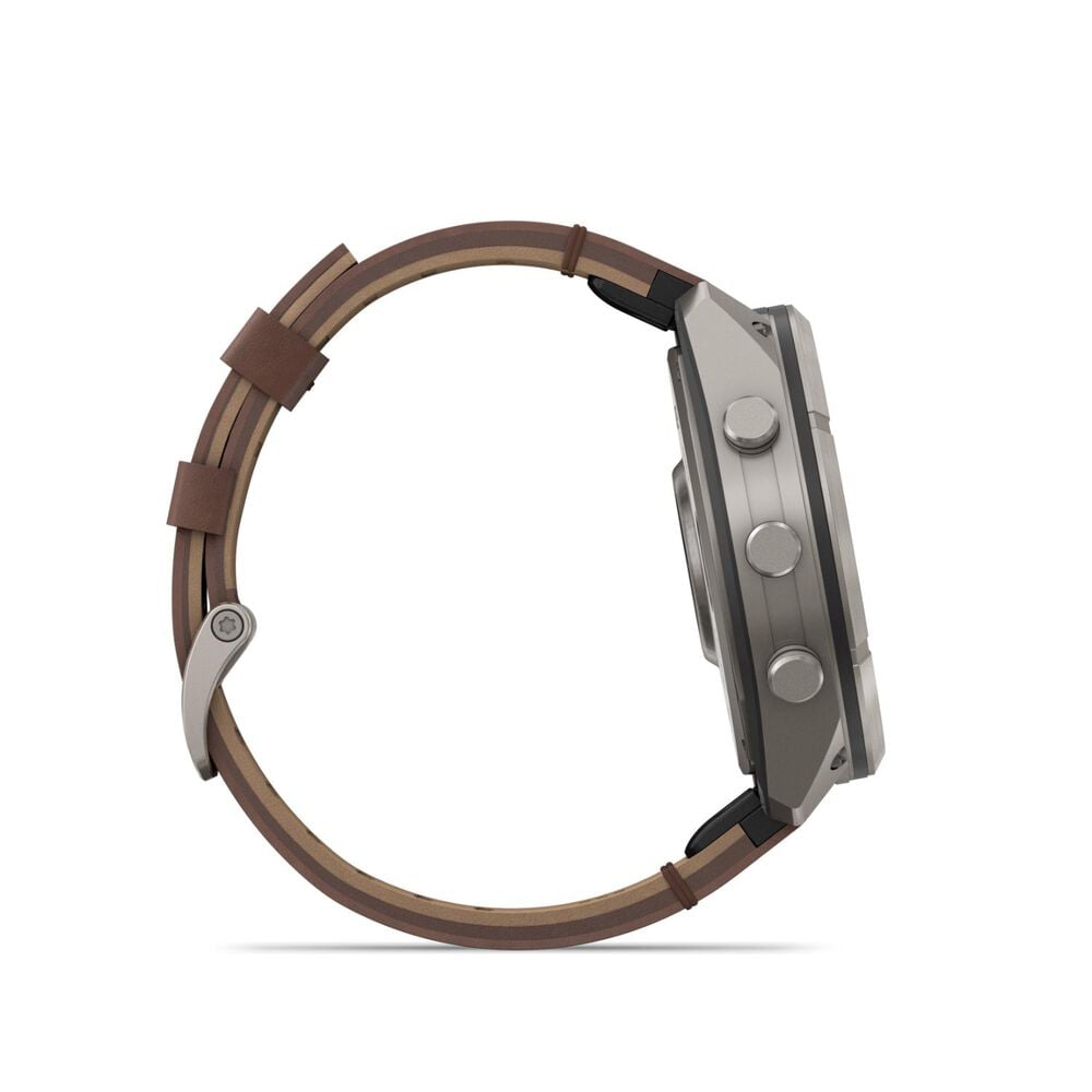 Garmin fenix 9 Pro 51mm Titanium Walnut Leather Strap Watch