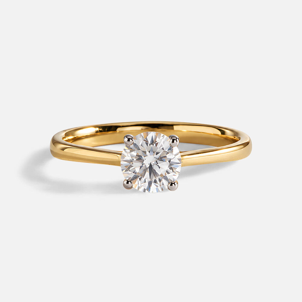 Classic 18ct Yellow Gold 0.70ct Round Brilliant Diamond Four Claw Solitaire Ring