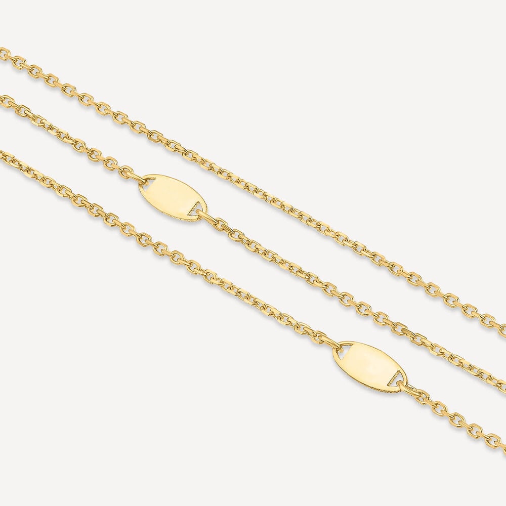 9ct Yellow Gold Three Strand Oval Polished Discs Bracelet image number 2