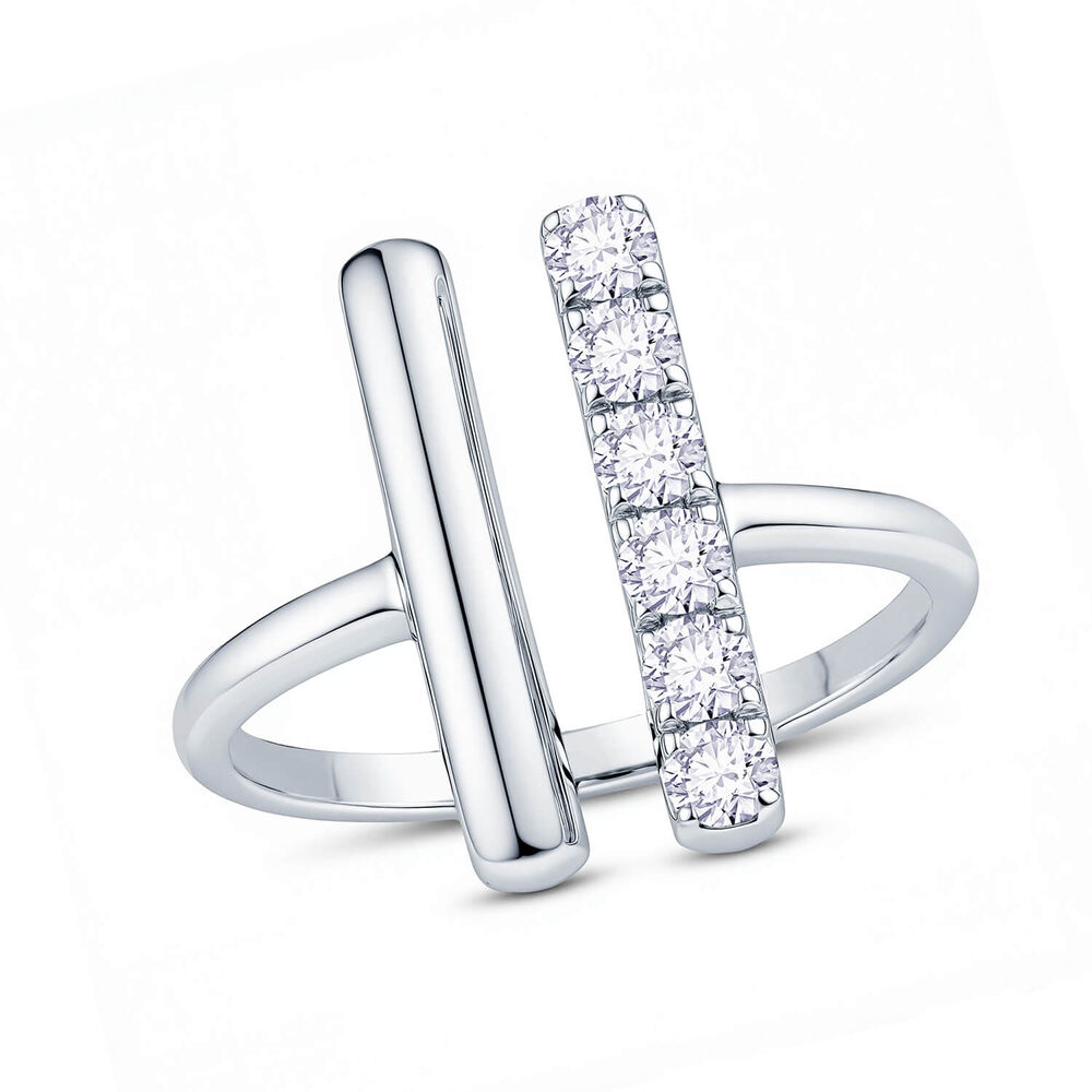 Born Axis Sterling Silver 0.30ct Lab Grown Diamond Split Ring