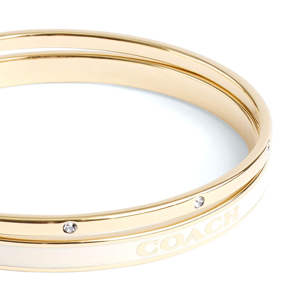 Coach Signature Gold Tone Duo Bangle Set