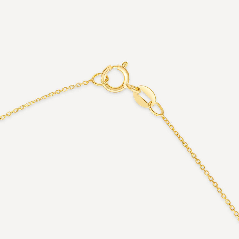 9ct Yellow Gold Glitter & Polished Round Disc Chain Necklet image number 4