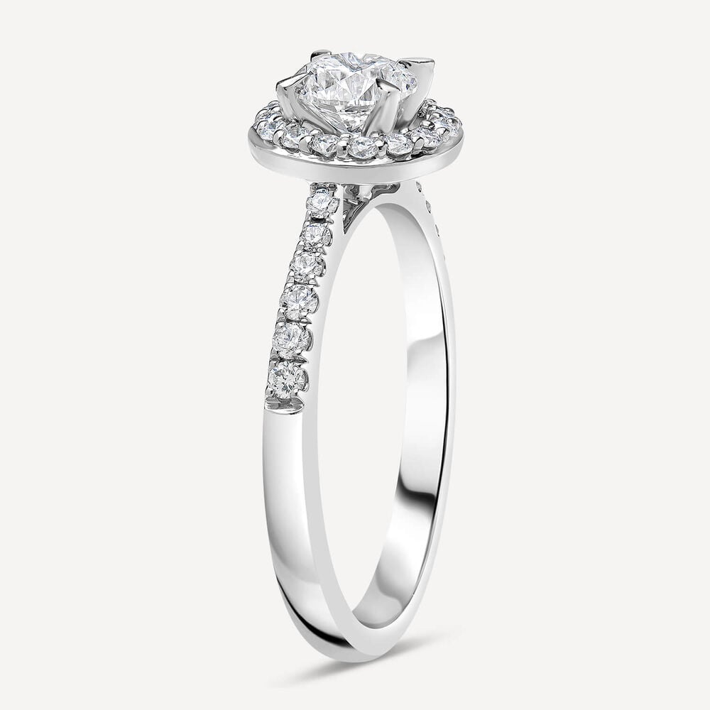 Platinum 0.76ct Amia Diamond Halo & Shoulders Ring image number 5