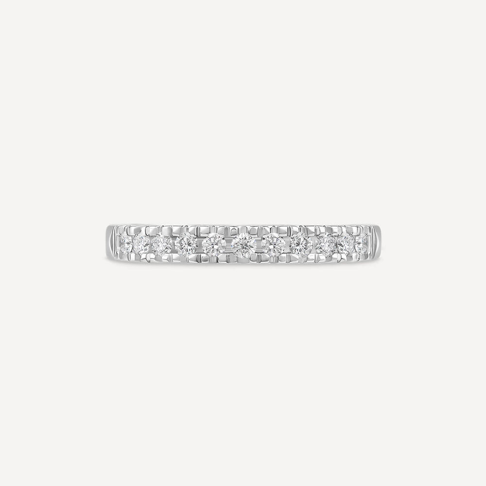 18ct White Gold 0.25 Claw Set Diamond Wedding Ring image number 1