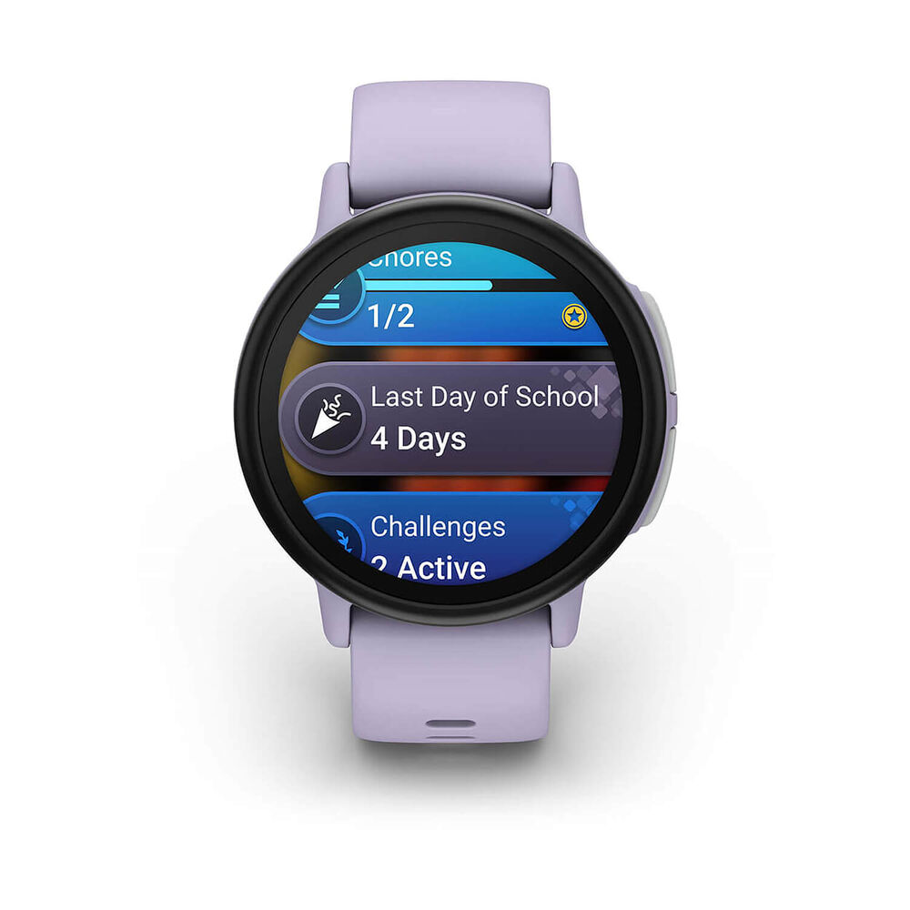 Garmin Bounce 2 43mm AMOLED Light Purple Silicone Strap Watch image number 1