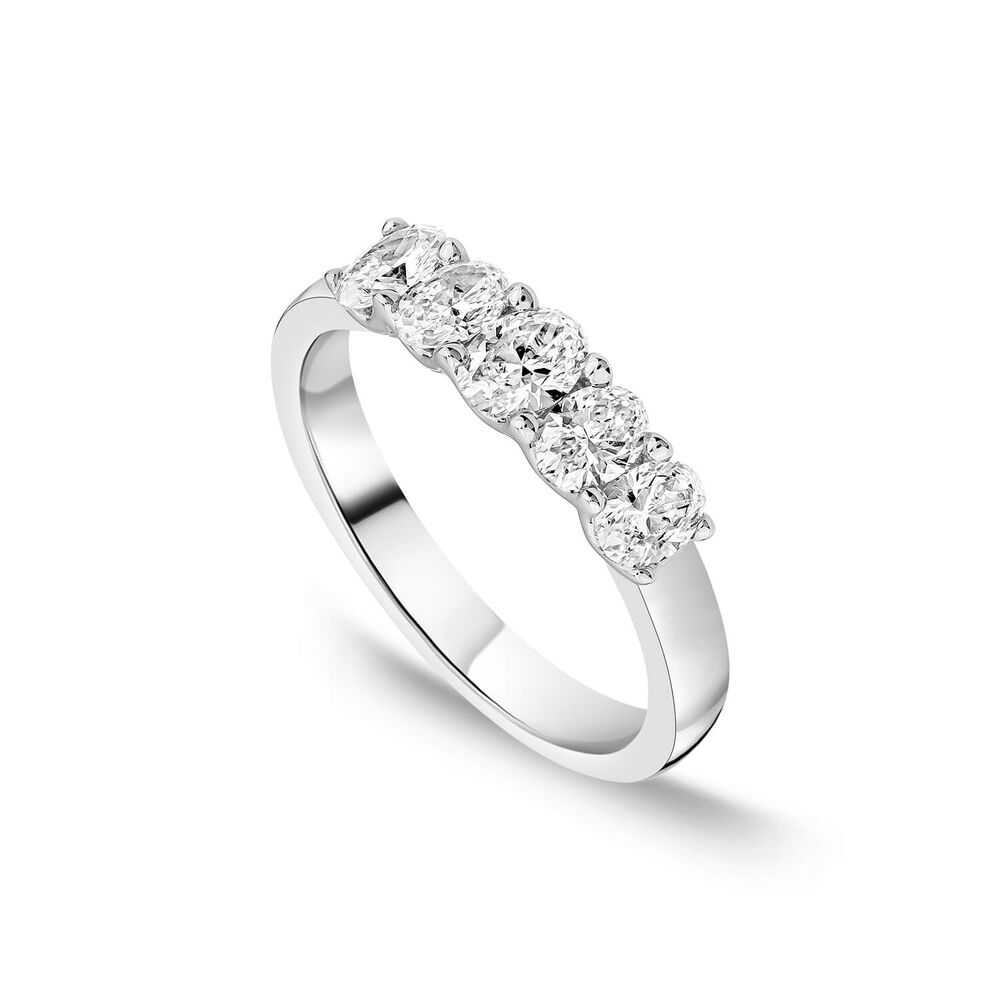 18ct White Gold 5 Stone 1ct Lab Grown Diamond Ring
