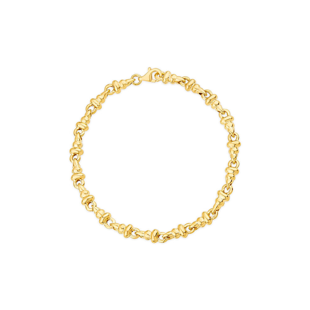 9ct Yellow Gold Polished Dumbbell Bracelet image number 0