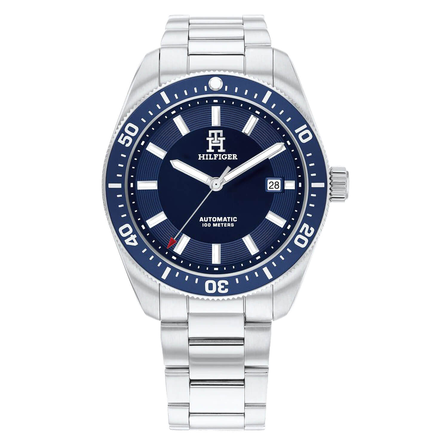 Tommy Hilfiger 40mm Blue Dial Bezel Steel Bracelet Watch