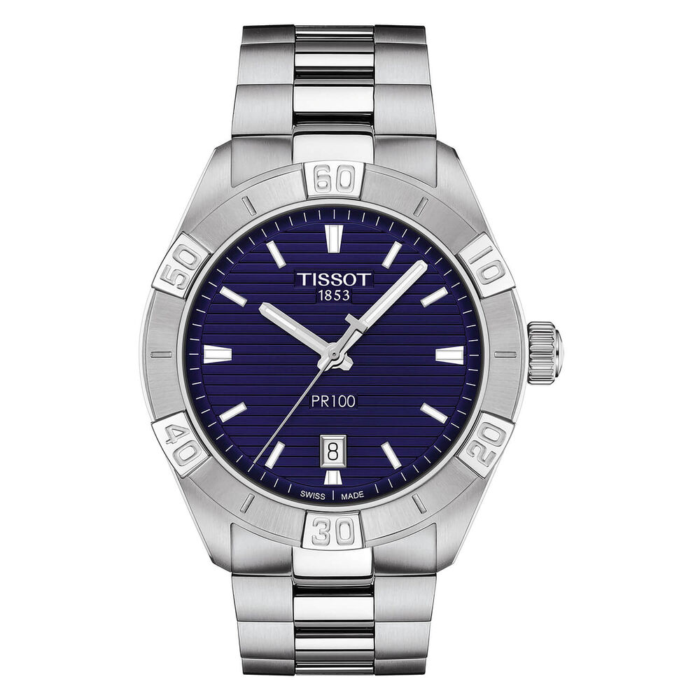 Tissot PR100 Sport 42mm Blue Dial Steel Case Bracelet Watch image number 0