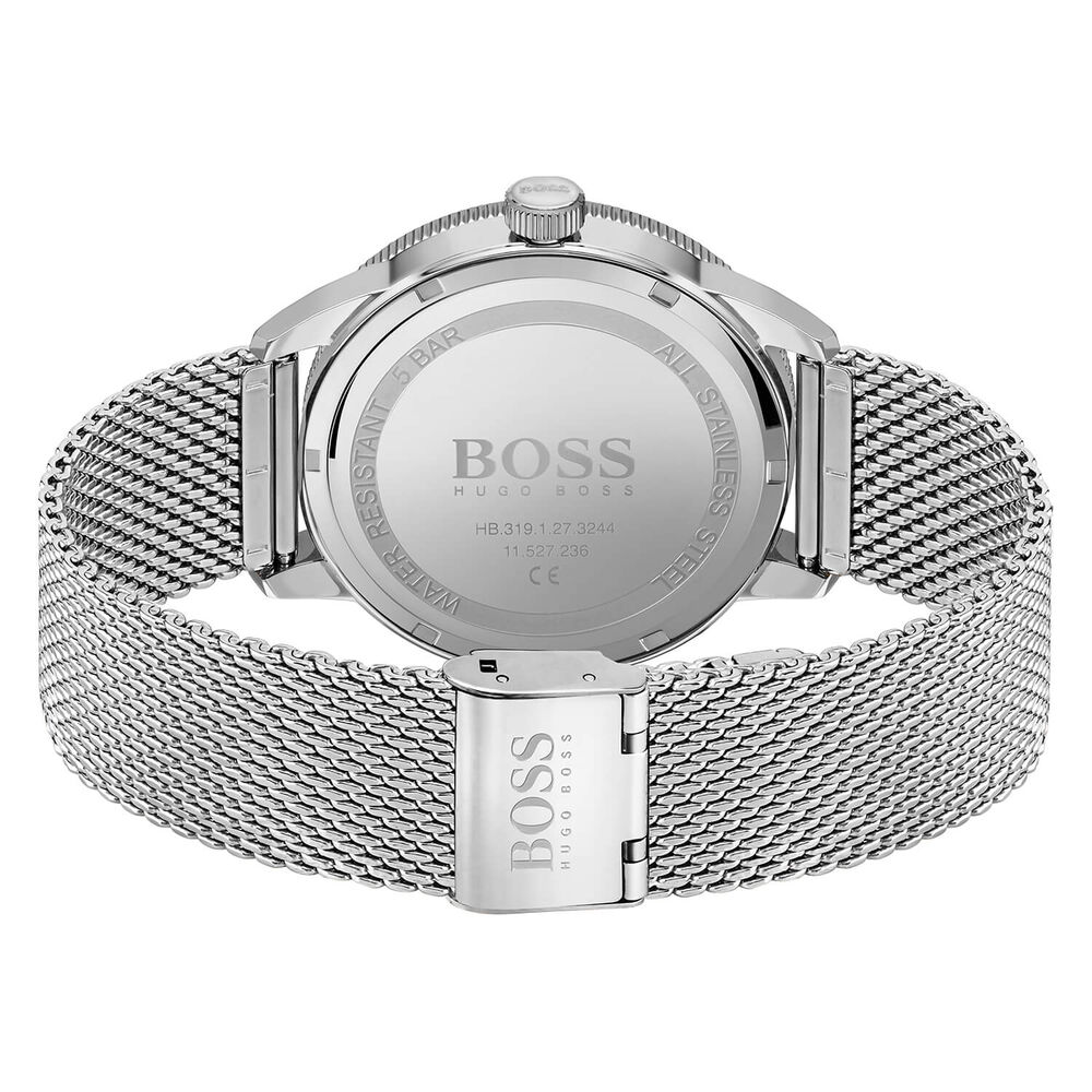 Hugo Boss Box Set Drifter Steel Mesh Bracelet Watch With Silver Cufflink Gift Set image number 2