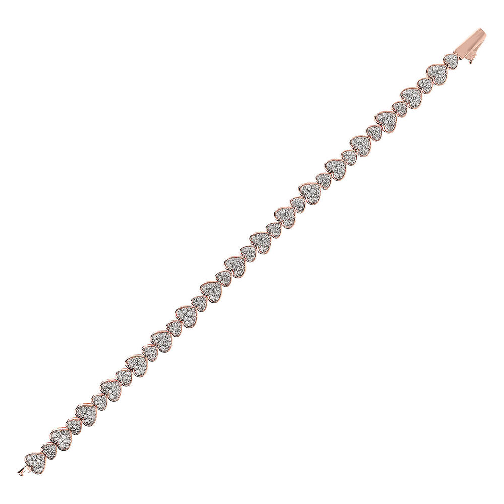 Bronzallure Heart Shape Pave Tennis Bracelet