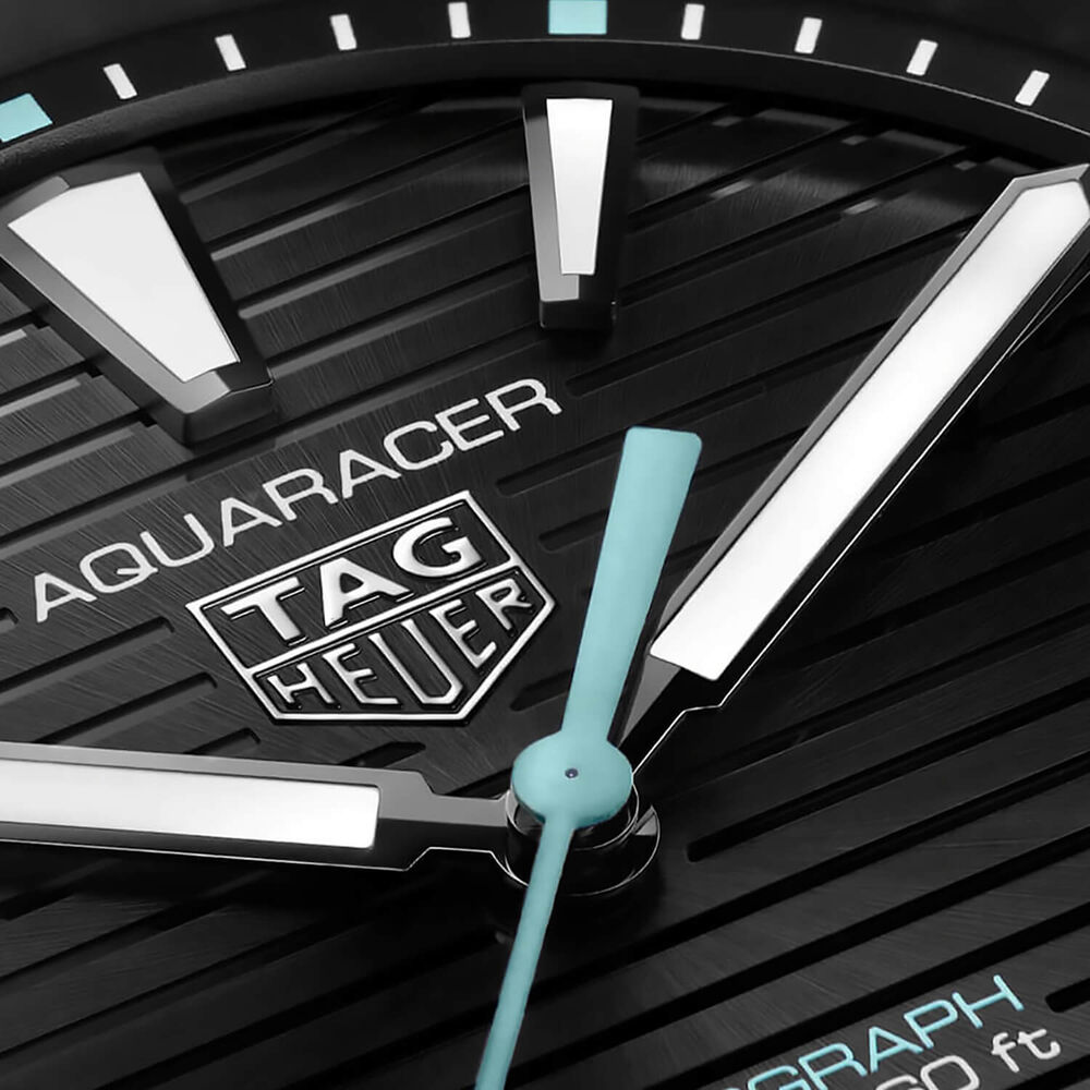 TAG Heuer Professional 200 Solargraph 40mm Black Dial DLC Case Rubber Strap Watch image number 3