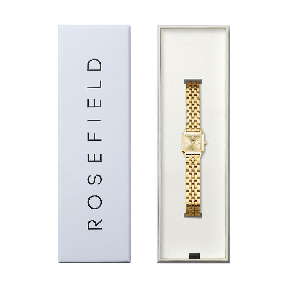 Rosefield Boxelle Champagne 19.5x19.5mm Dial 23k Gold Plated Steel Bracelet Watch image number 4