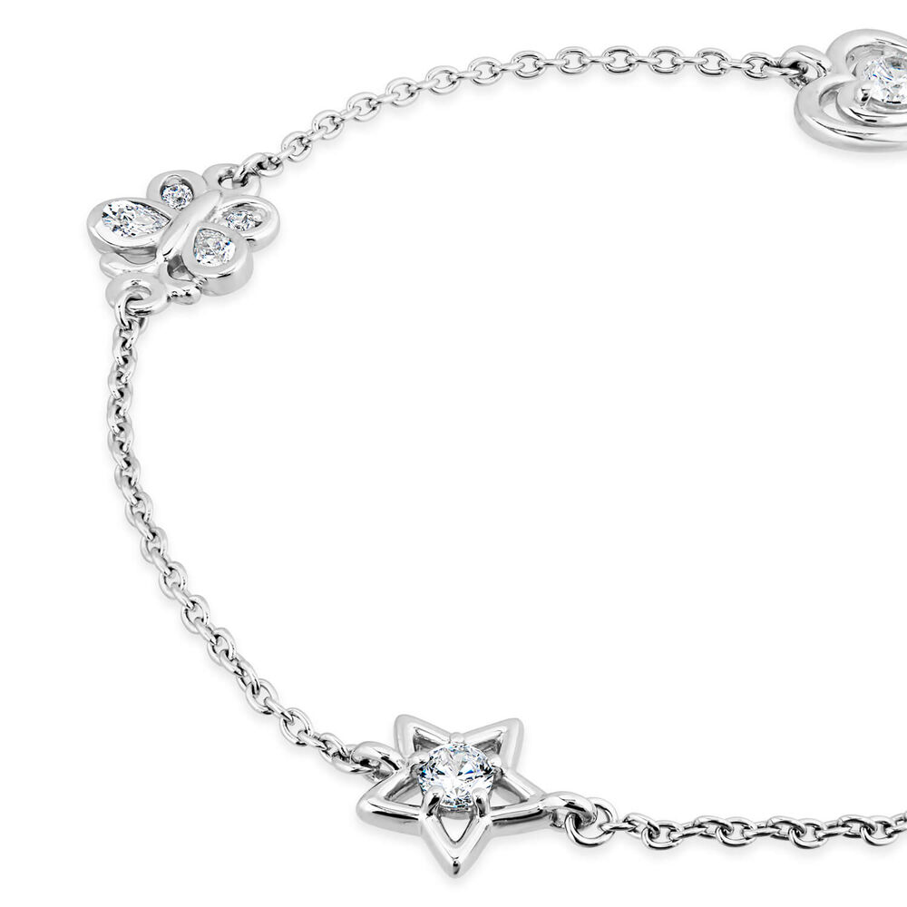 Little Treasure Sterling Silver Cubic Zirconia Children's Charm Bracelet