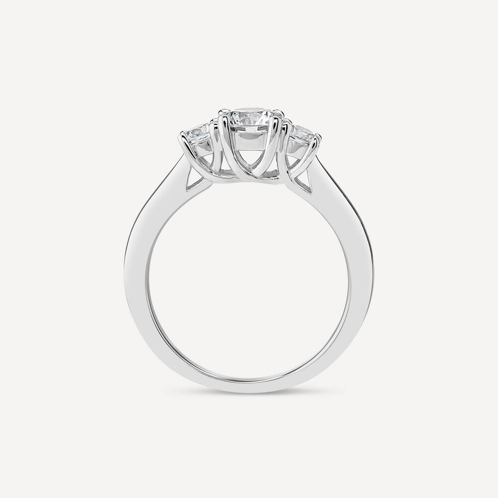 Sterling Silver Cubic Zirconia Three Stone Promise Ring image number 2
