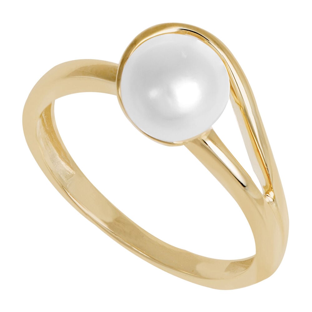 9ct Gold Freshwater Cultured Pearl Open Loop Ring image number 0