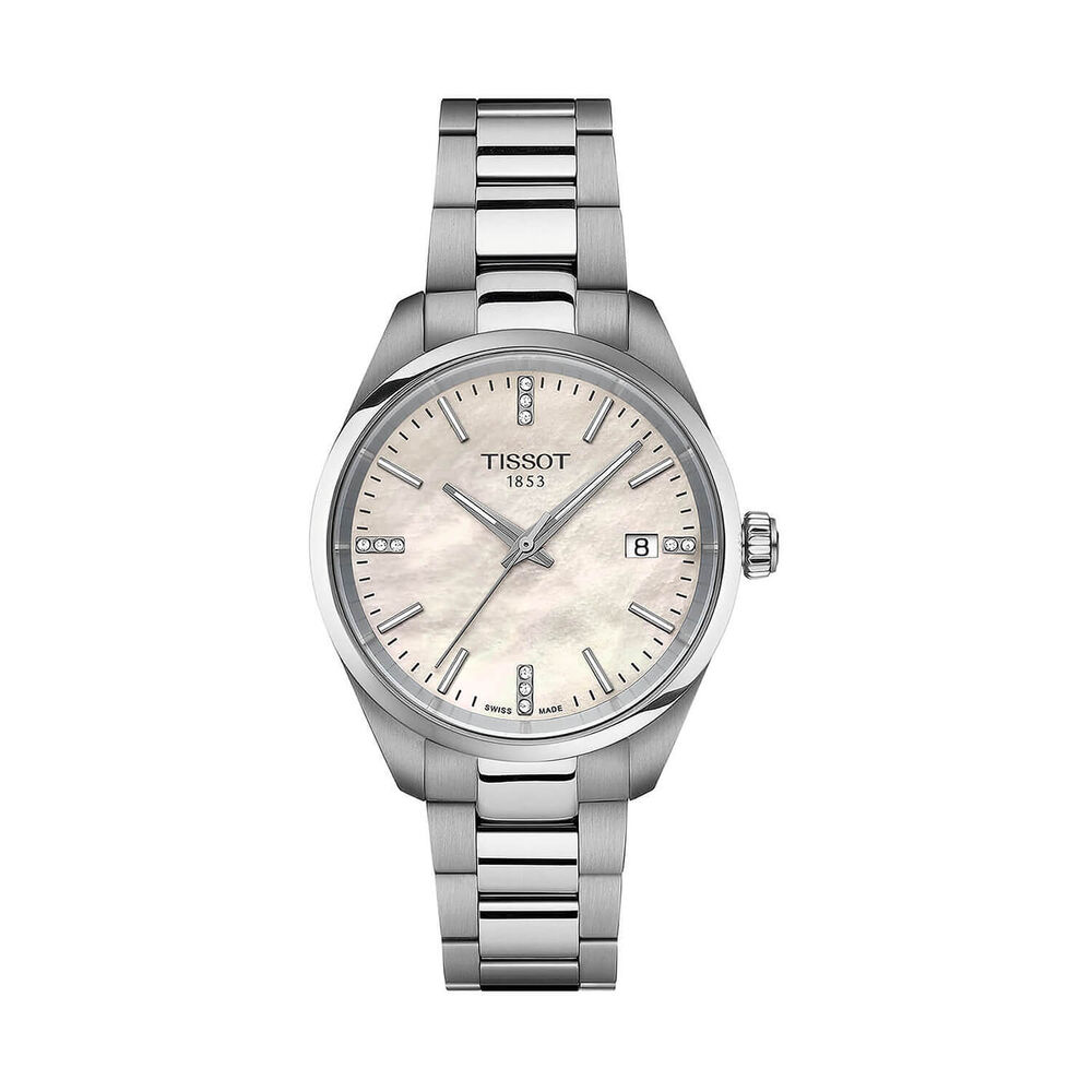Tissot PR 100 34mm White Mother of Pearl Dial Stainless Steel Bracelet Watch image number 0