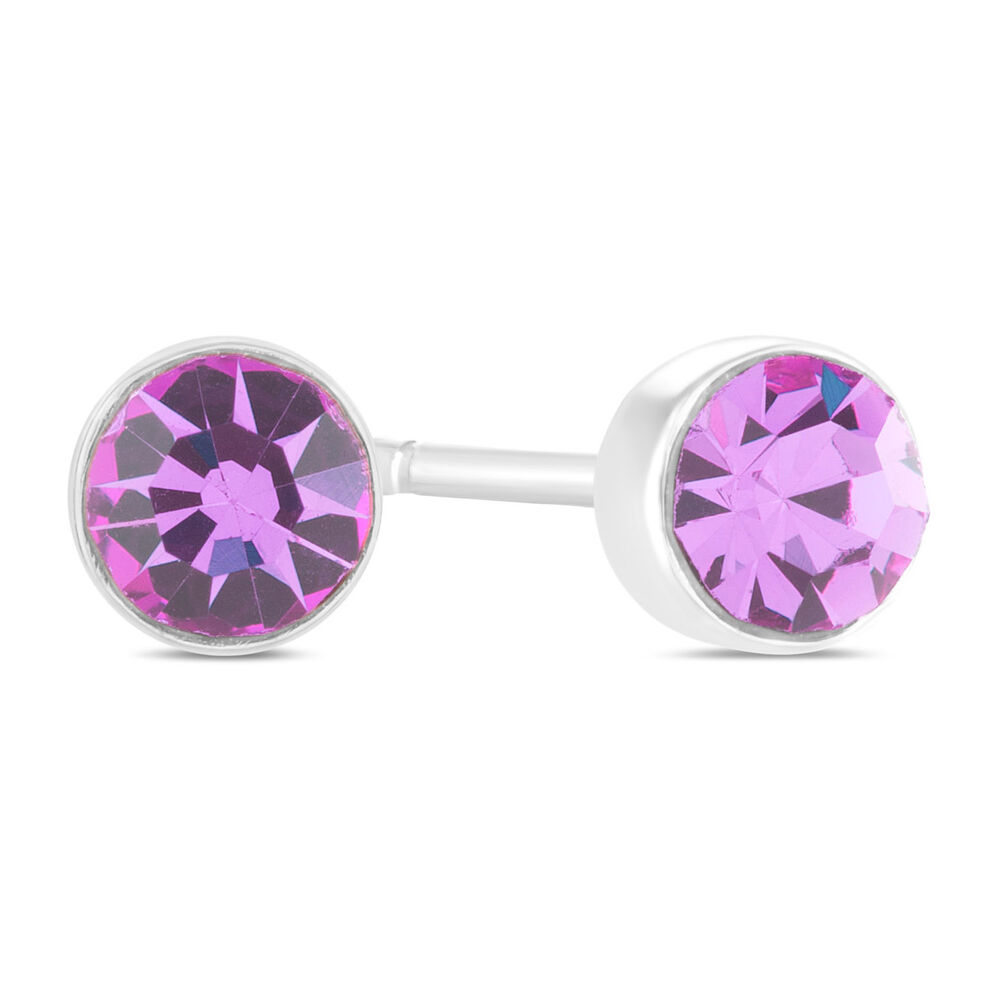 Little Treasure February Birthstone Children's Earrings image number 1
