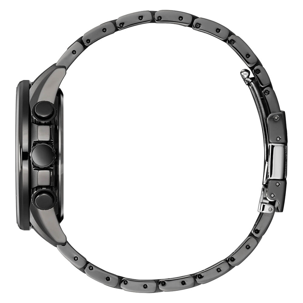 Citizen PCAT Eco Drive Worldtime Grey & Blue Chronograph Charcoal Bracelet Watch image number 2