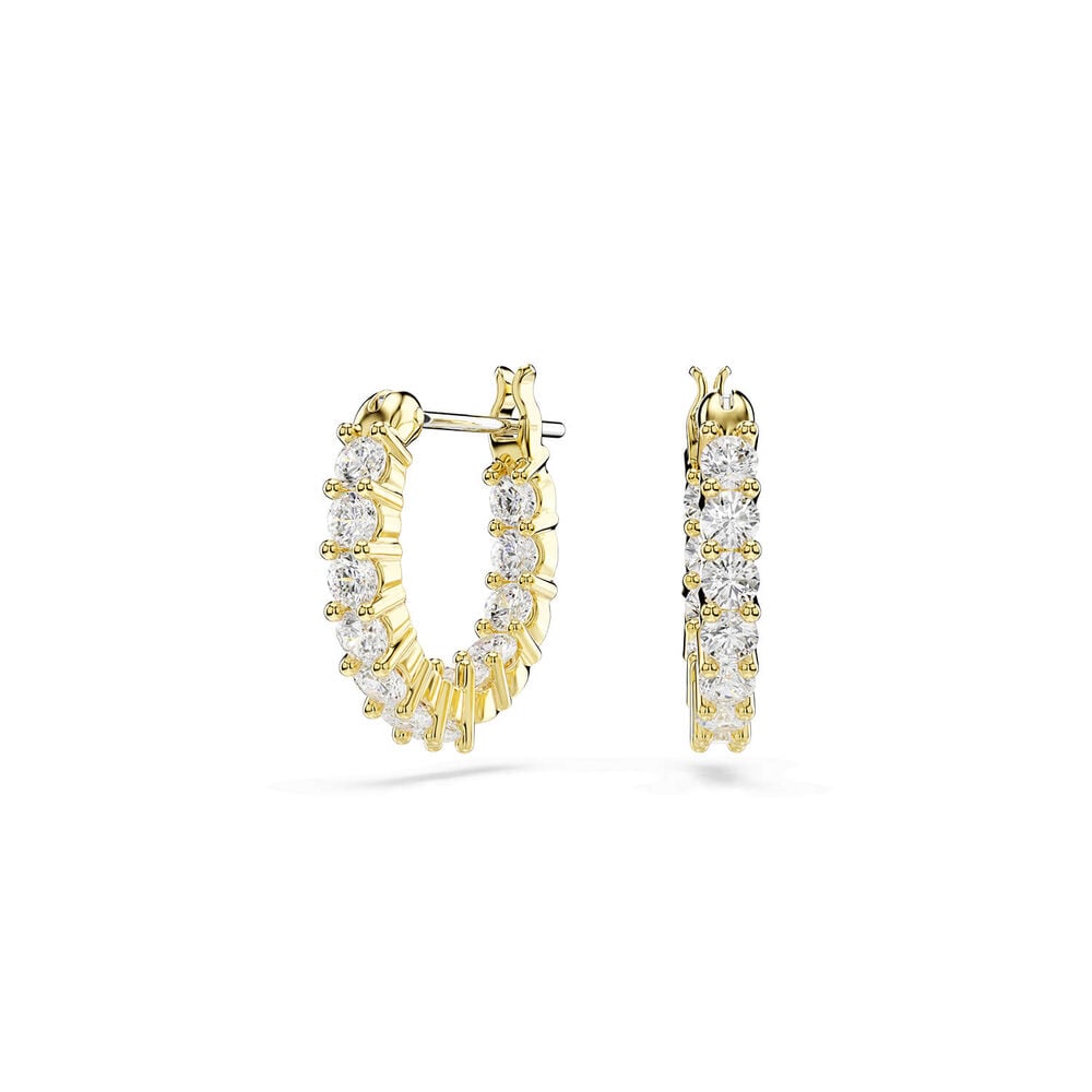 Swarovski Matrix Vittore Cubic Zirconia 18ct Yellow Gold FInished Hoop Earrings