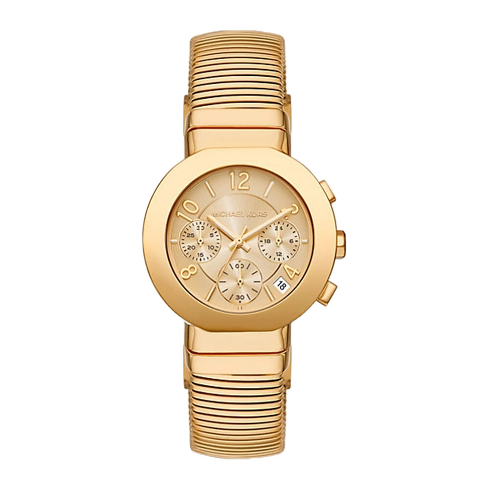 Michael Kors Gramercy Chronograph 36mm Gold Dial Stainless Steel Bracelet Watch image number 0