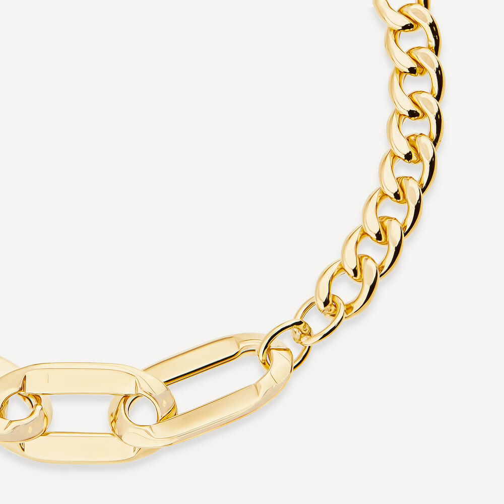 9ct Yellow Gold Oval Centre Links Chain Bracelet image number 1
