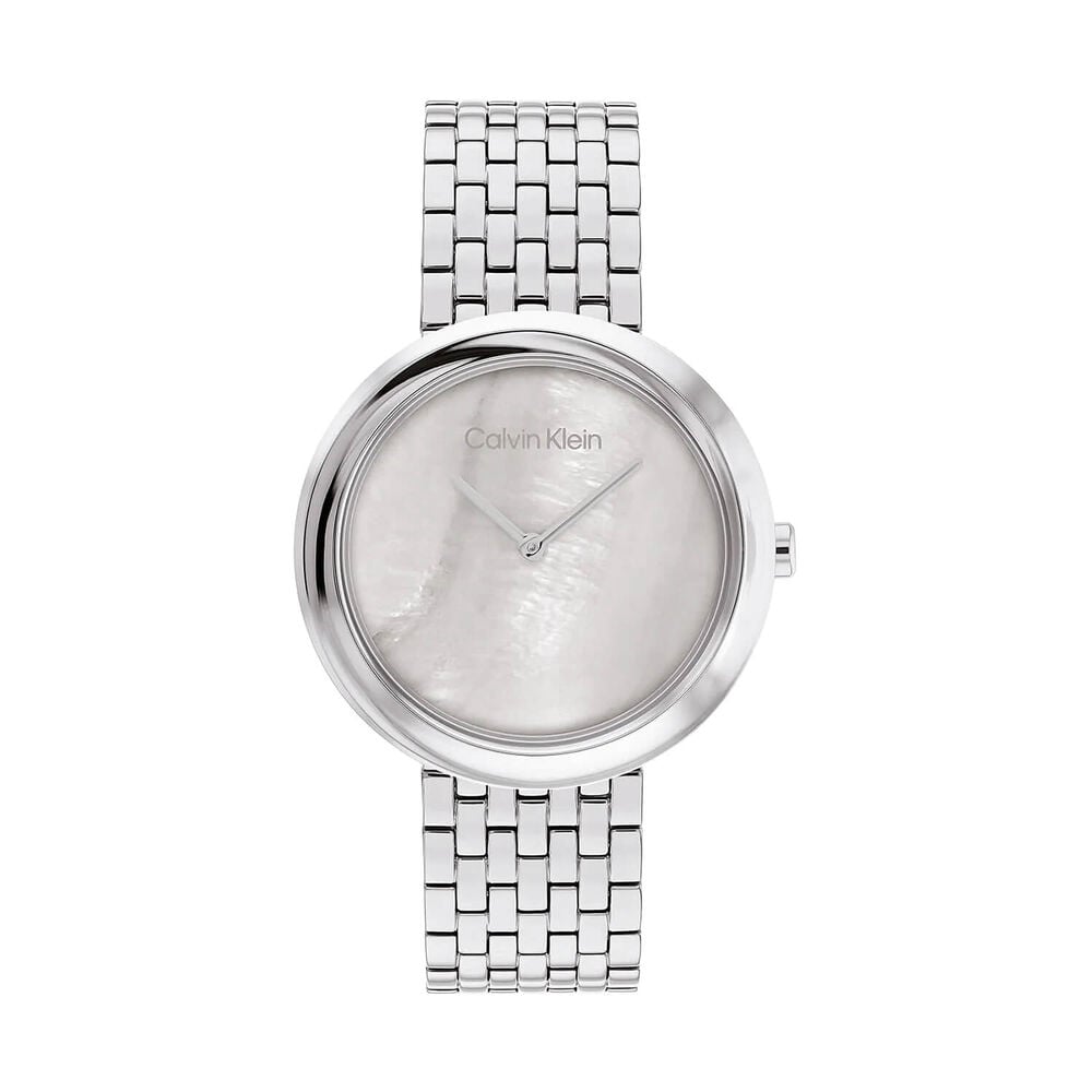 Calvin Klein Twisted Bezel 34mm MOP Dial Stainless Steel Bracelet Watch image number 0