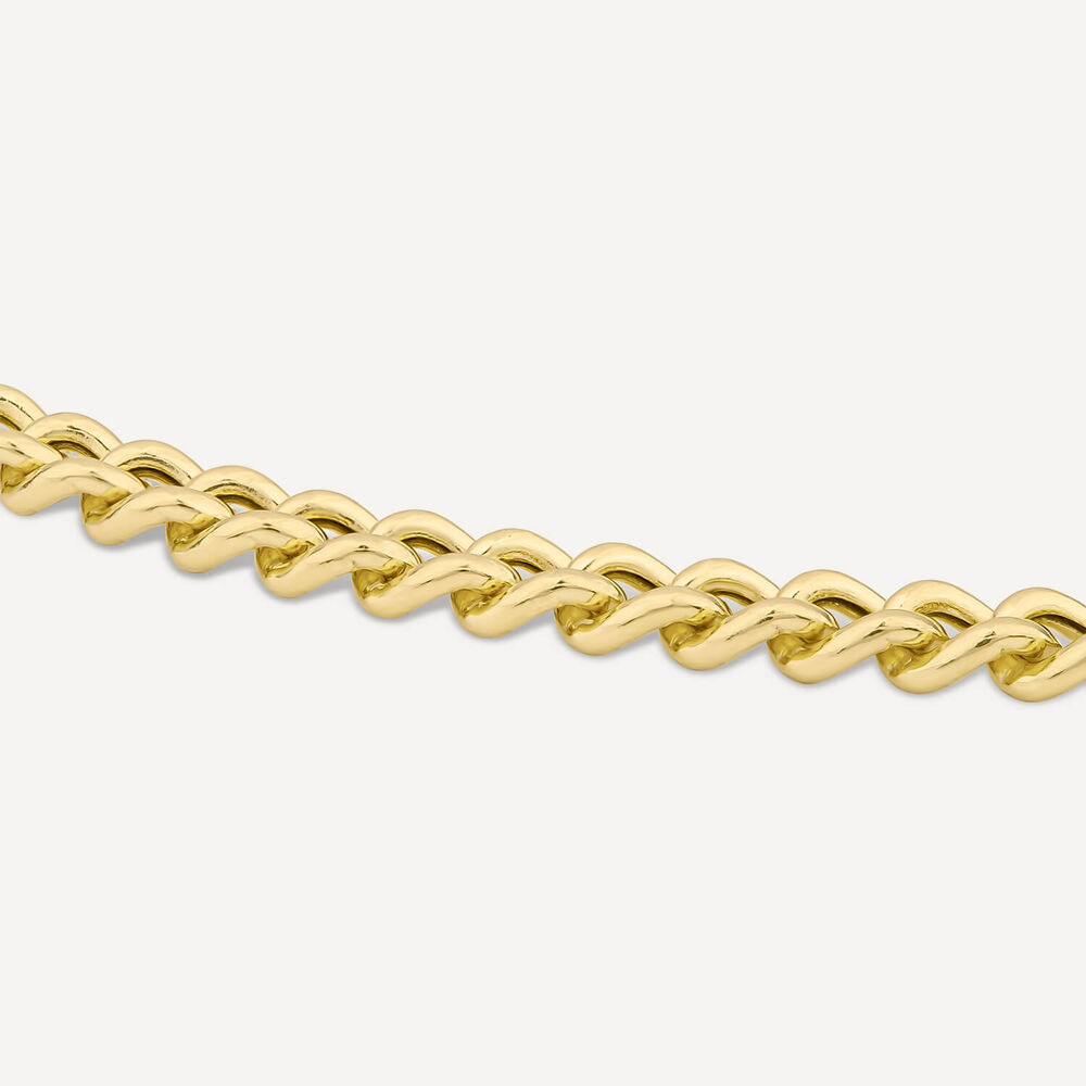 Sterling Silver & Yellow Gold Plated Tight Curb Bracelet image number 2