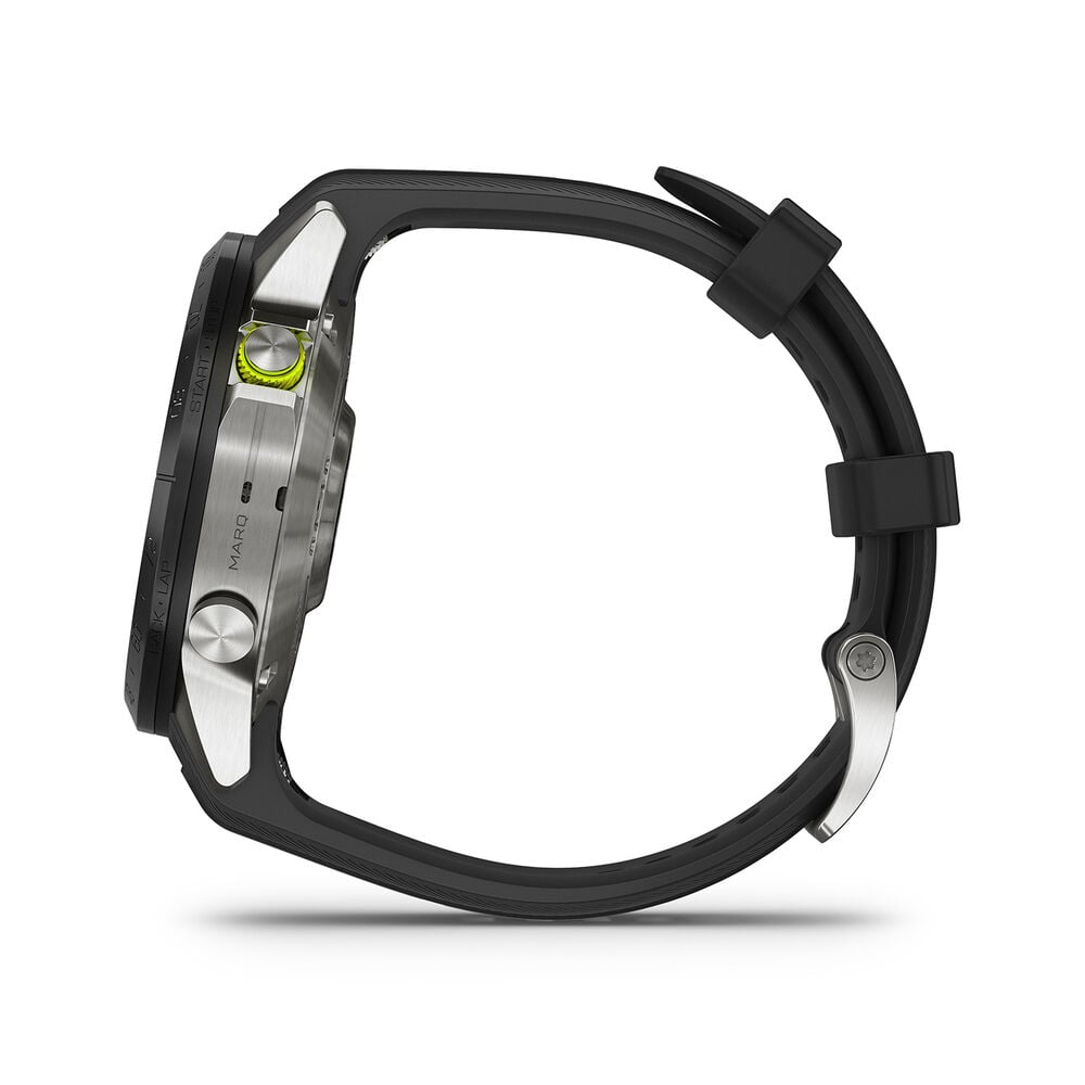 Garmin MARQ&reg; Athlete (Gen 2) 46mm Titanium Case Black Bezel Rubber Strap Watch