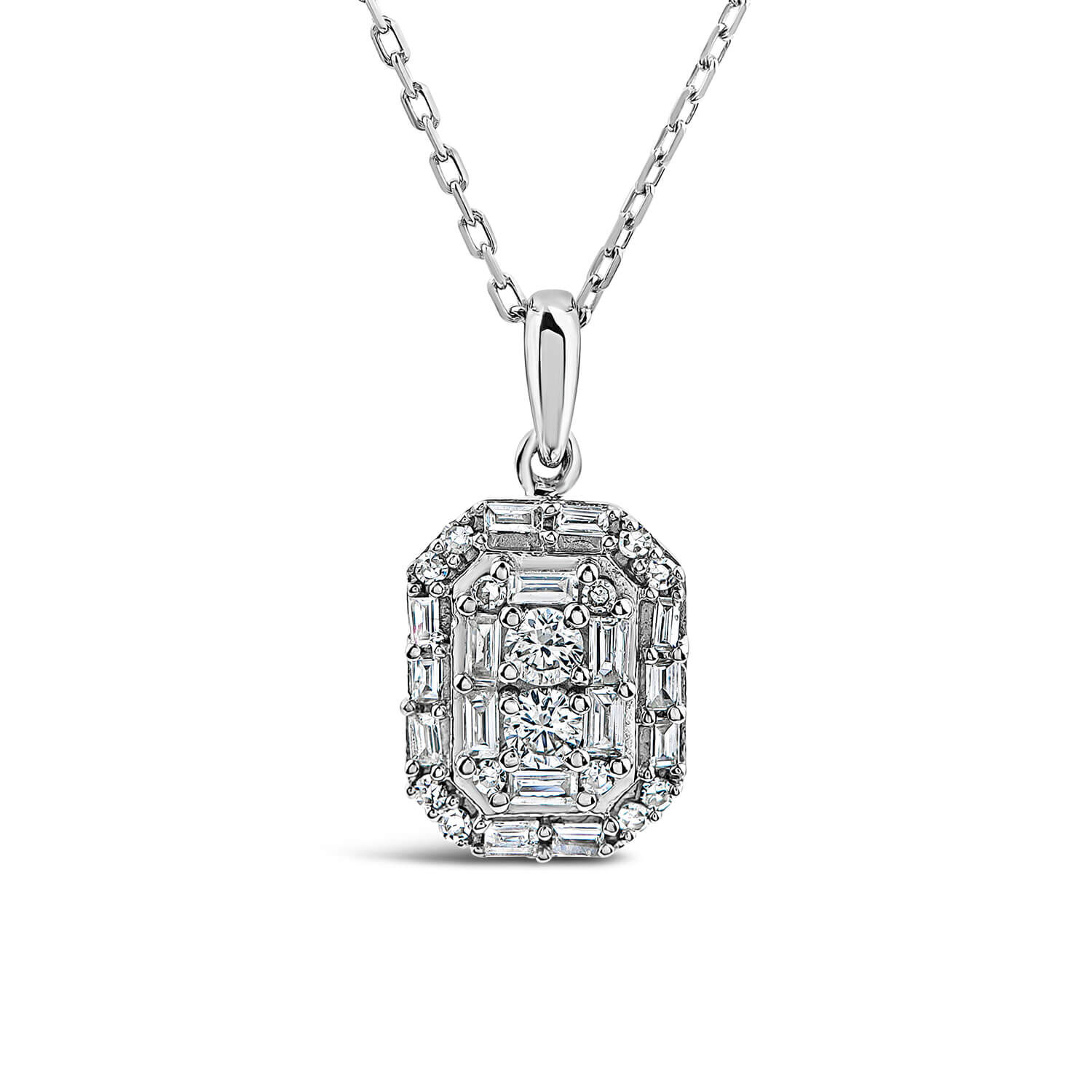 Baguette shop diamond necklace