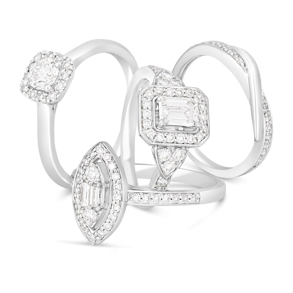 9ct White Gold 0.11ct Diamond 1.42mm Wedding Ring image number 5
