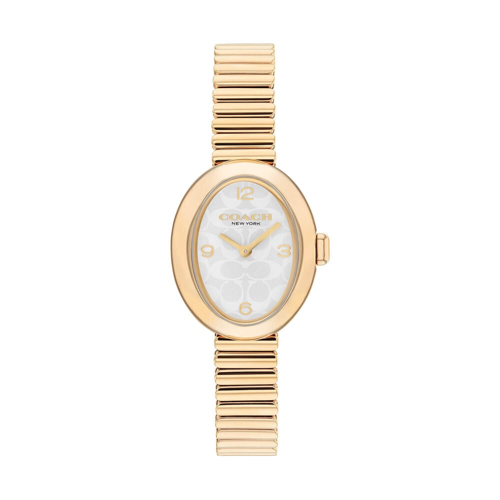 Coach Sammy 22mm White Dial Gold Tone Steel Bracelet Watch