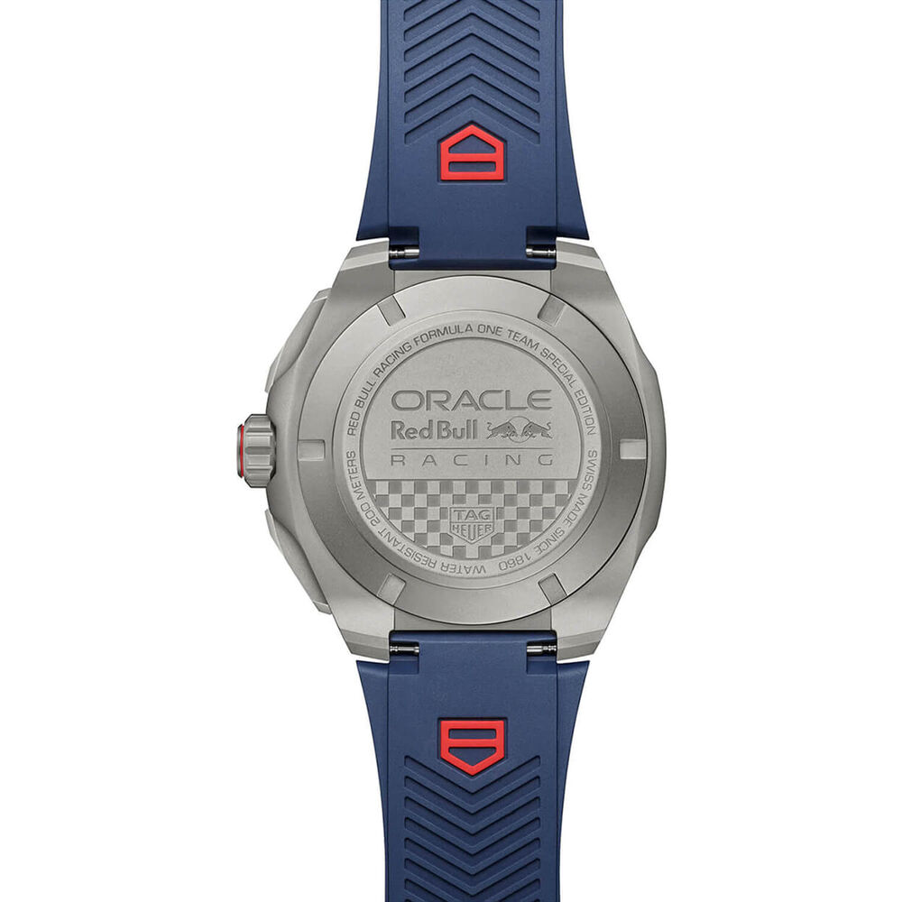 TAG Heuer Formula 1 Chronograph X Oracle Red Bull Racing 44mm Blue Dial Rubber Strap Watch image number 4