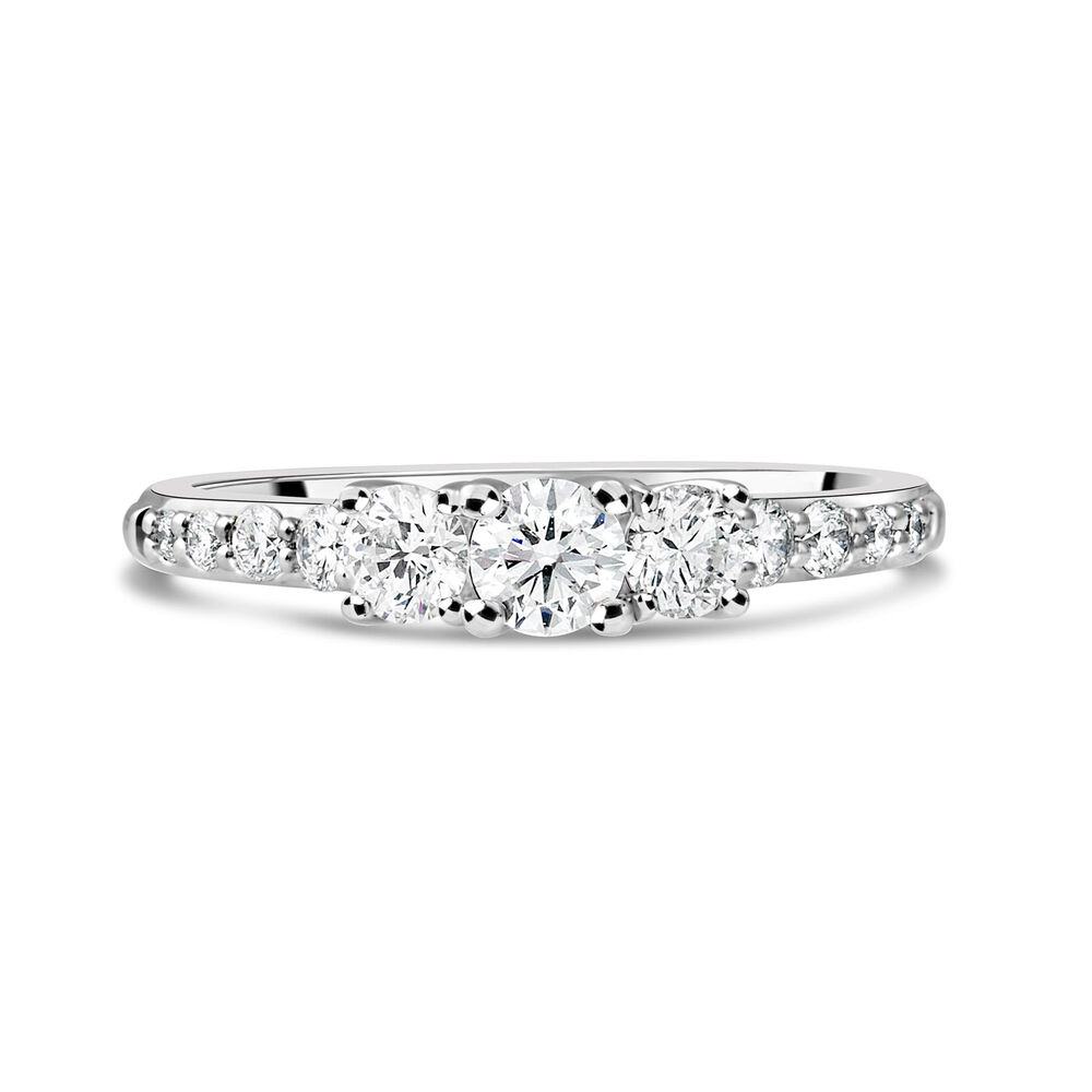 Ladies 18ct White Gold Trilogy Diamond Engagement Ring